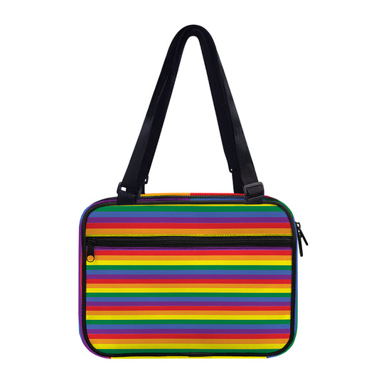 Rainbow Stripe Print Double Strap Bible Bag