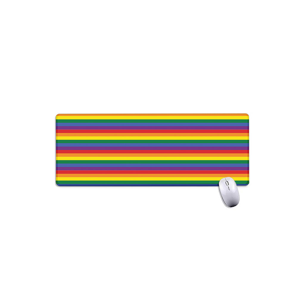 Rainbow Stripe Print Extended Mouse Pad
