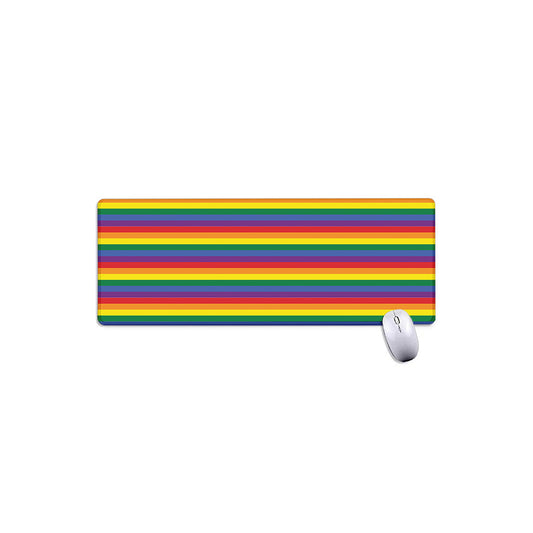 Rainbow Stripe Print Extended Mouse Pad