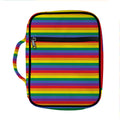 Rainbow Stripe Print Front Pocket Bible Bag