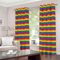 Rainbow Stripe Print Grommet Curtains