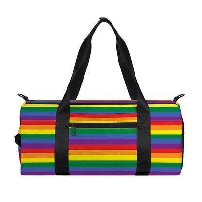 Rainbow Stripe Print Gym Bag