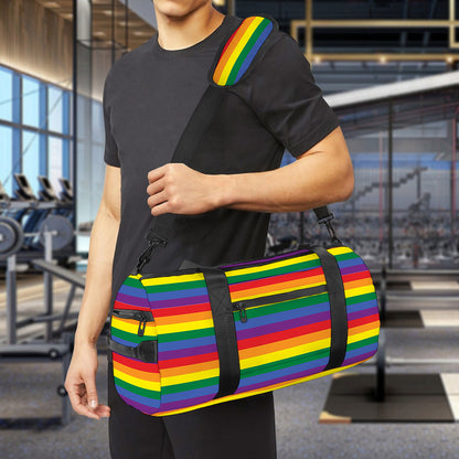 Rainbow Stripe Print Gym Bag