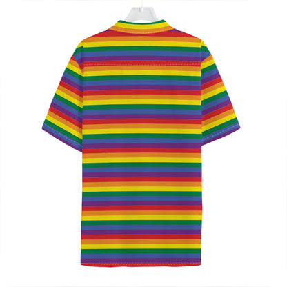 Rainbow Stripe Print Hawaiian Shirt