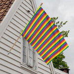Rainbow Stripe Print House Flag