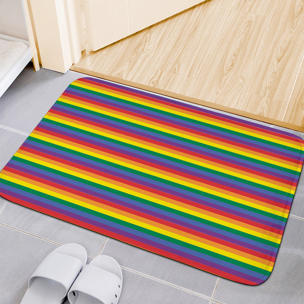 Rainbow Stripe Print Indoor Door Mat