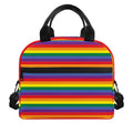 Rainbow Stripe Print Insulated Lunch Bag