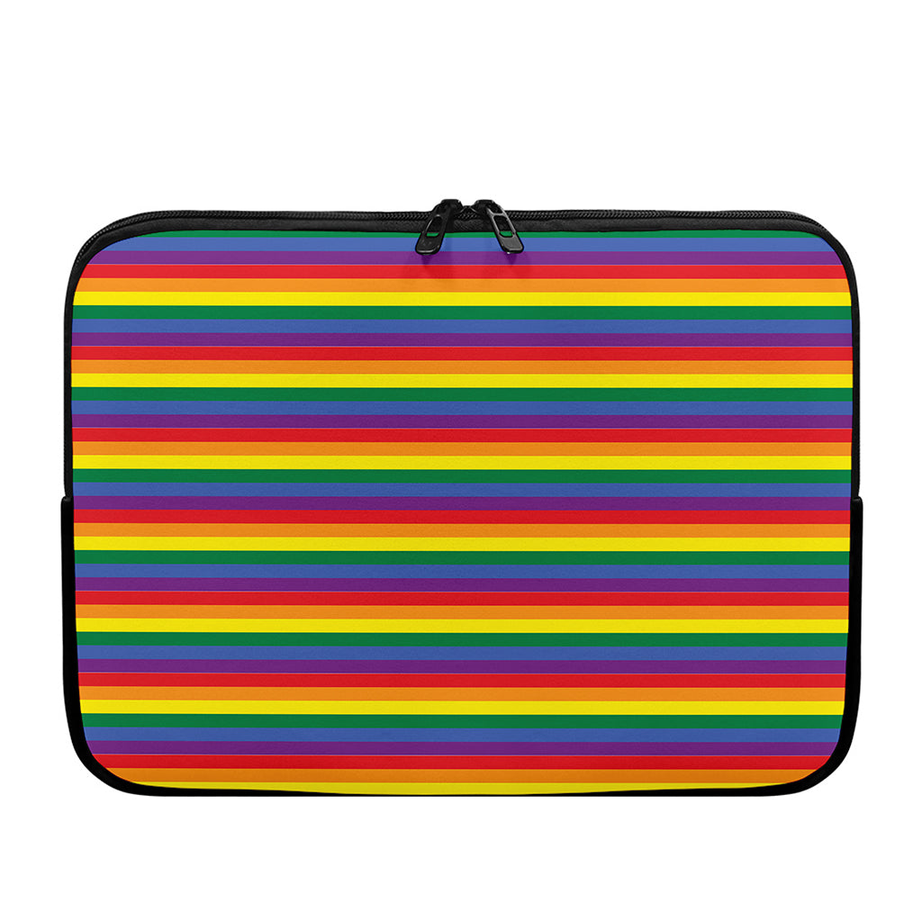 Rainbow Stripe Print Laptop Sleeve