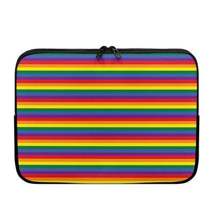 Rainbow Stripe Print Laptop Sleeve