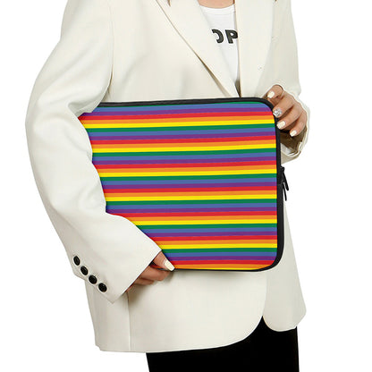 Rainbow Stripe Print Laptop Sleeve