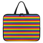 Rainbow Stripe Print Laptop Sleeve With Handle