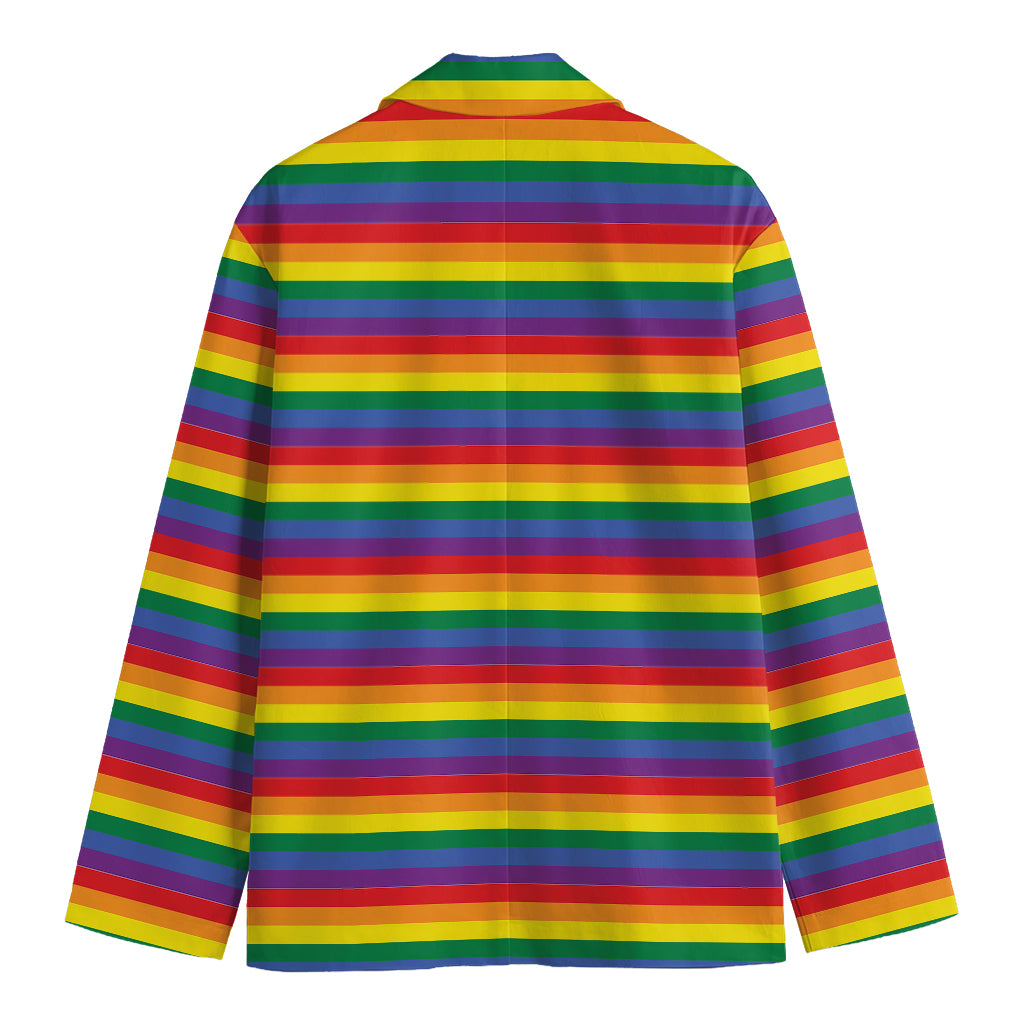Rainbow Stripe Print Men's Blazer
