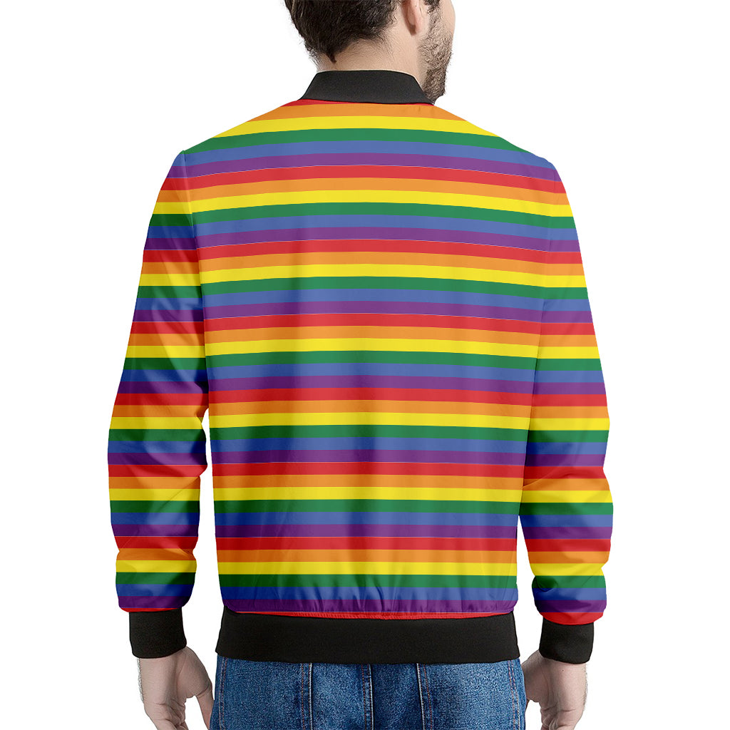 4 STRIPE RAINBOW SLEEVE JACKET - GLOSSY BLACK // BLUE - Aviator Nation