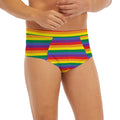 Rainbow Stripe Print Men's Briefs