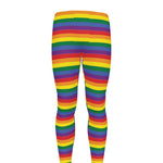 Rainbow Stripe Print Men's leggings