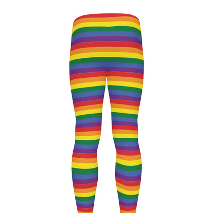 Rainbow Stripe Print Men's leggings