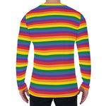 Rainbow Stripe Print Men's Long Sleeve T-Shirt