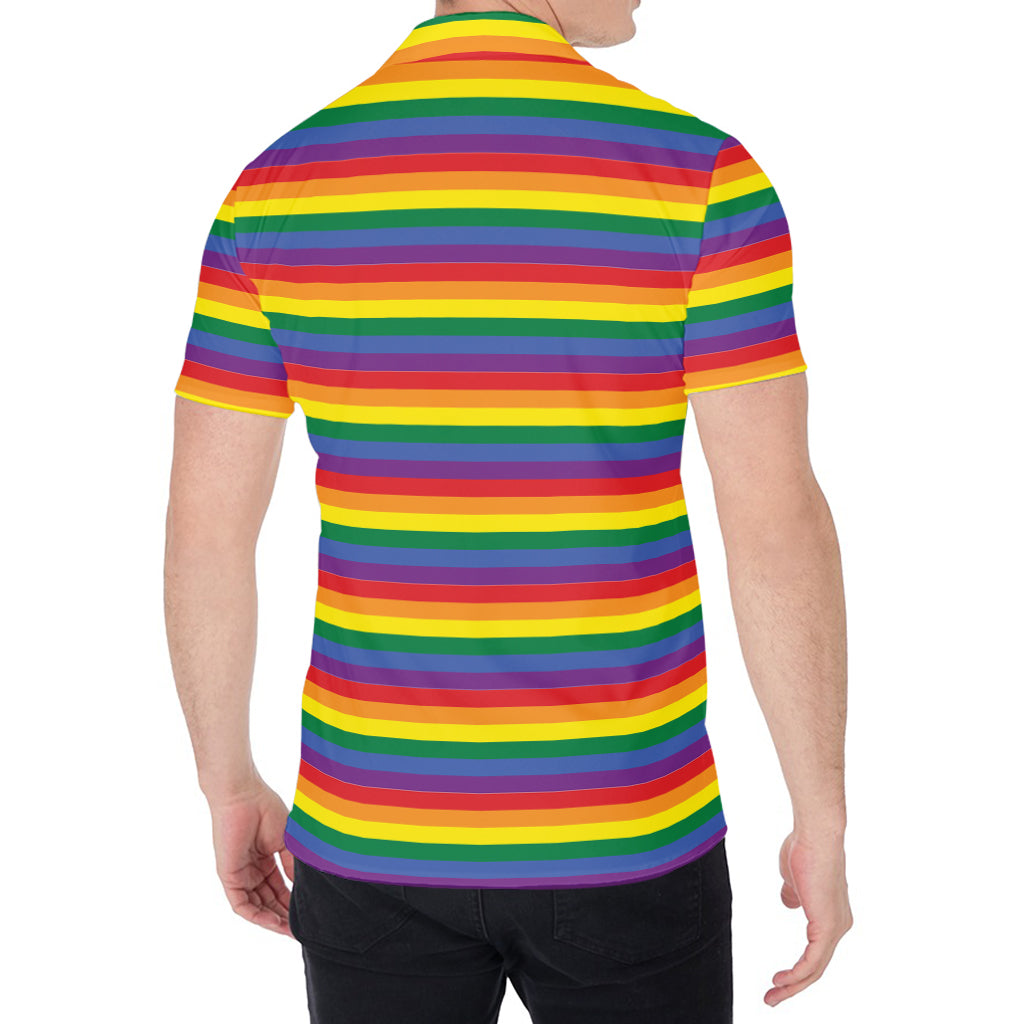 Rainbow Stripe Print Men's Shirt