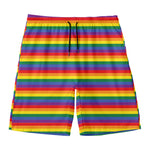 Rainbow Stripe Print Men's Swim Trunks