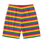 Rainbow Stripe Print Men's Swim Trunks