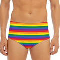 Rainbow Stripe Print Men's Triangle Swim Briefs
