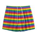 Rainbow Stripe Print Mesh Shorts