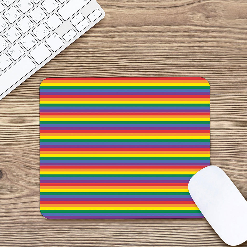 Rainbow Stripe Print Mouse Pad