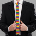 Rainbow Stripe Print Necktie