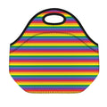 Rainbow Stripe Print Neoprene Lunch Bag