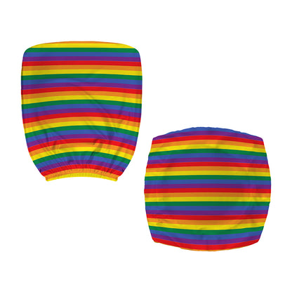Rainbow Stripe Print Office Chair Cover