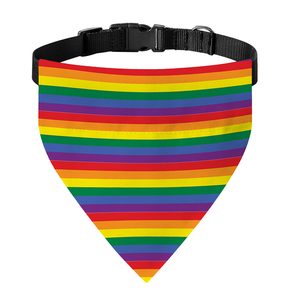 Rainbow Stripe Print Over The Collar Dog Bandana