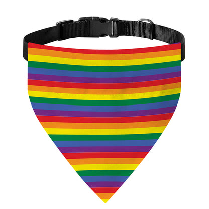 Rainbow Stripe Print Over The Collar Dog Bandana