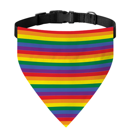 Rainbow Stripe Print Over The Collar Dog Bandana
