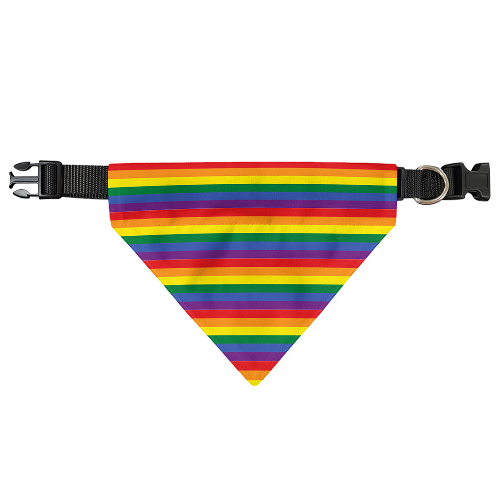 Rainbow Stripe Print Over The Collar Dog Bandana