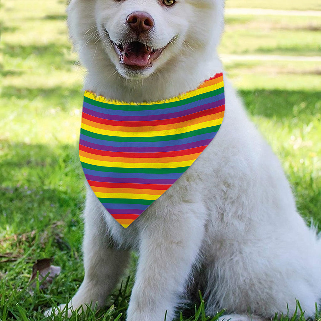 Rainbow Stripe Print Over The Collar Dog Bandana