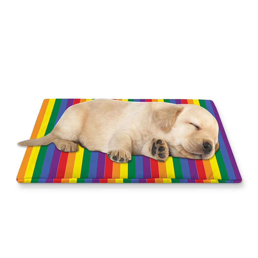 Rainbow Stripe Print Pet Cooling Mat Cover