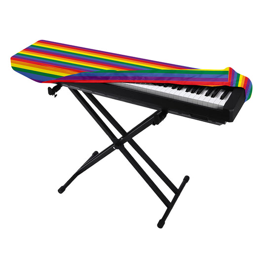 Rainbow Stripe Print Piano Keyboard Cover