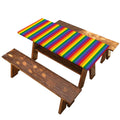 Rainbow Stripe Print Picnic Table Cover