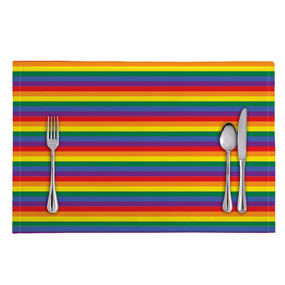 Rainbow Stripe Print Placemat