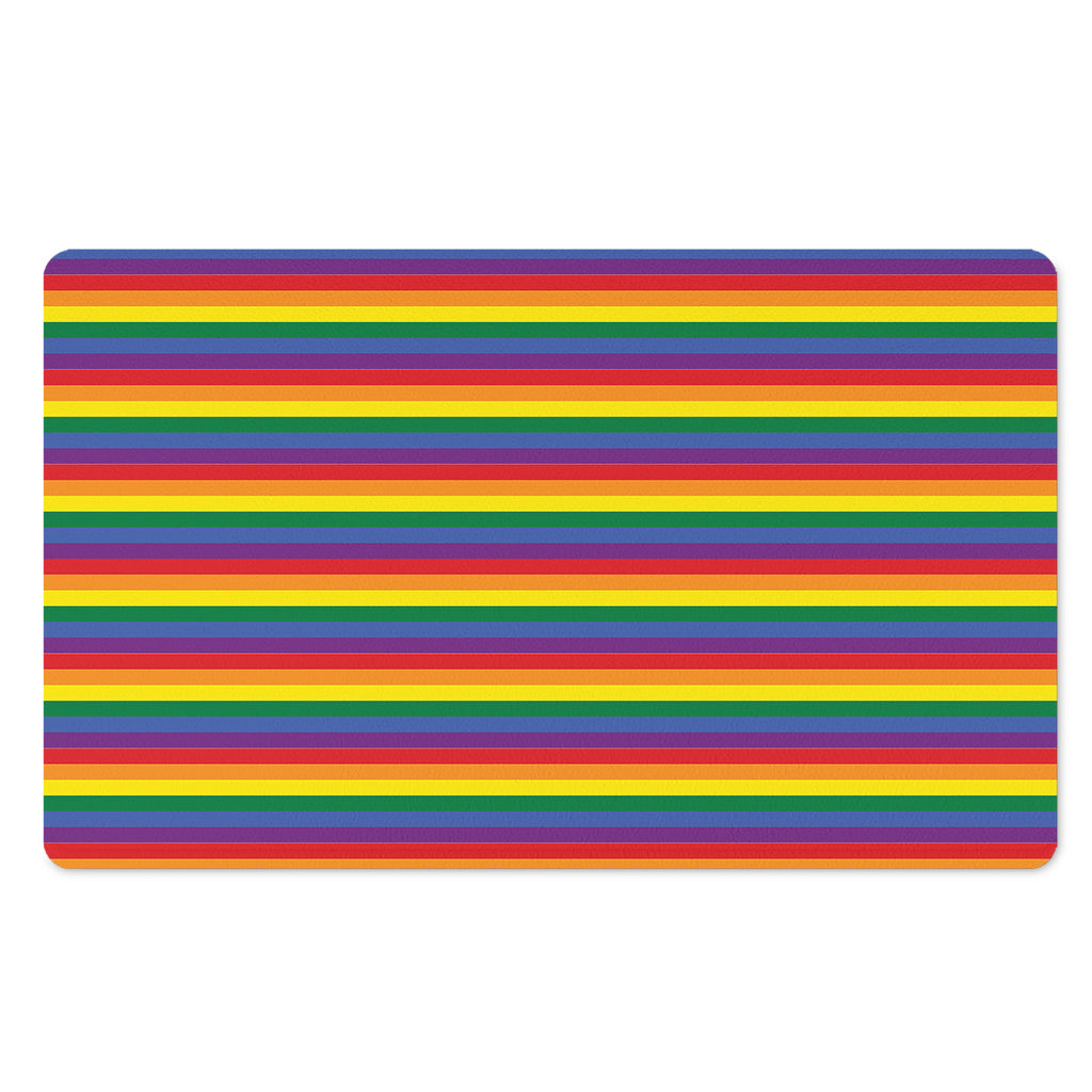Rainbow Stripe Print Polyester Doormat