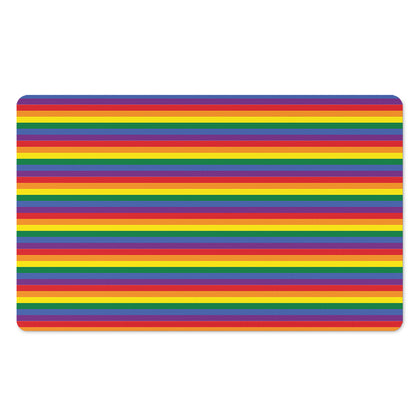 Rainbow Stripe Print Polyester Doormat