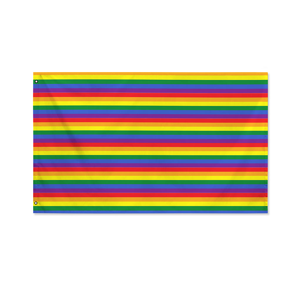 Rainbow Stripe Print Polyester Flag