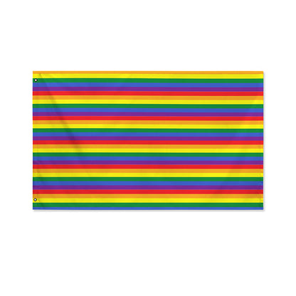 Rainbow Stripe Print Polyester Flag