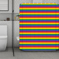 Rainbow Stripe Print Polyester Shower Curtain