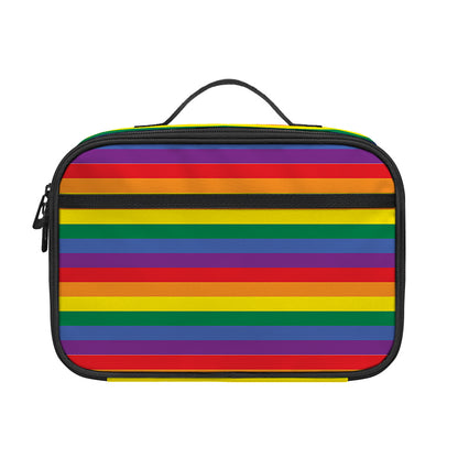 Rainbow Stripe Print Portable Lunch Bag