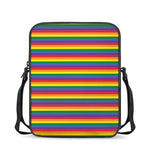 Rainbow Stripe Print Rectangular Crossbody Bag
