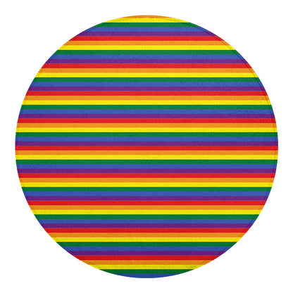 Rainbow Stripe Print Round Blanket