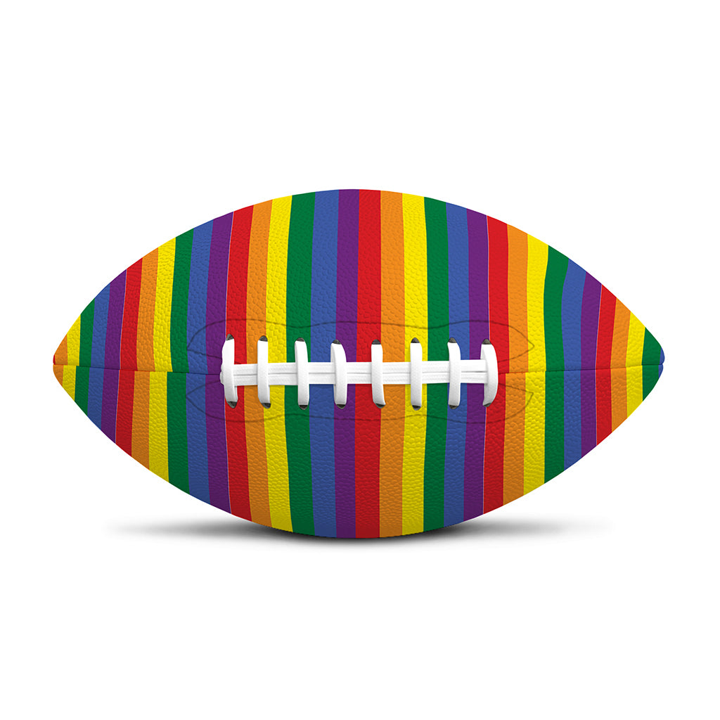 Rainbow Stripe Print Rugby Ball