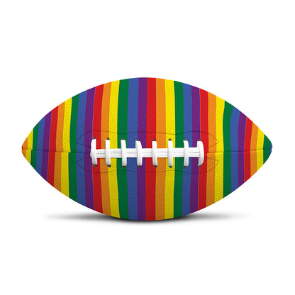 Rainbow Stripe Print Rugby Ball