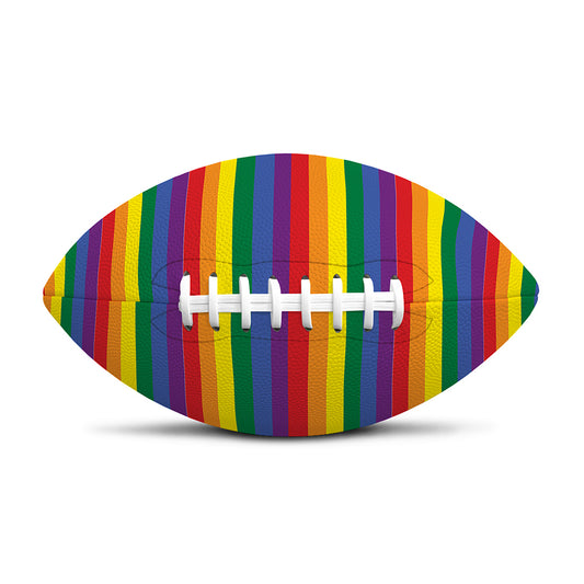 Rainbow Stripe Print Rugby Ball